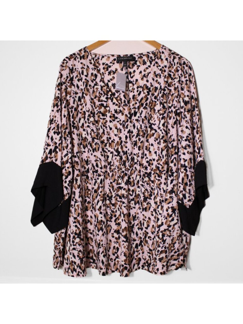 Lane Bryant Animal Print Kimono Style Popover Top Flowy Lightweight 18/20 2X